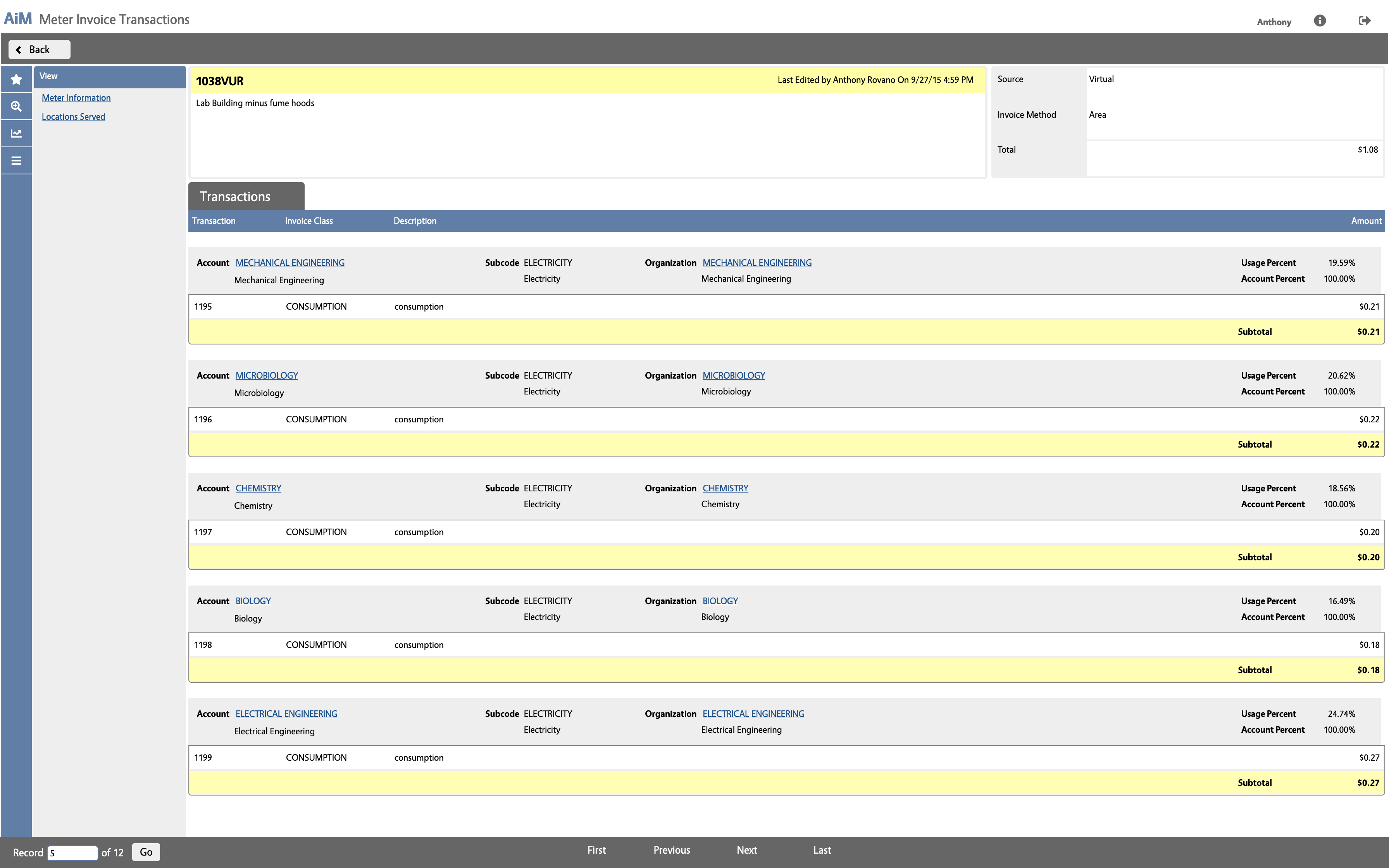 Meter Invoice Transaction